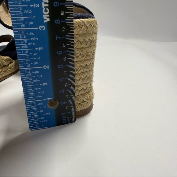 Stuart Weitzman Navy Wedge Sandals - Picture 9 of 10